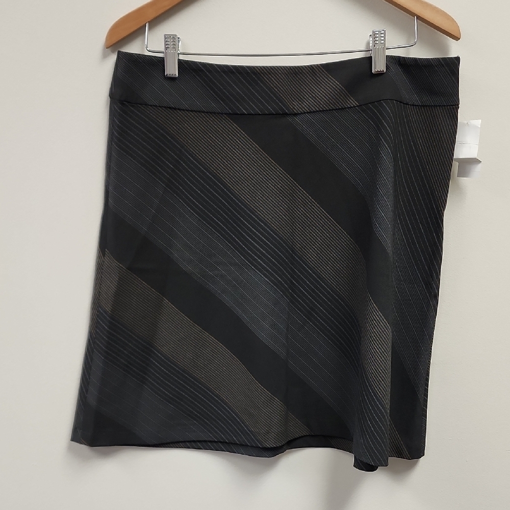 Old Navy Black and Brown Diagonal Striped Mini Skirt
